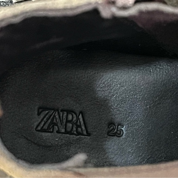 Zara Brown Suede Chunky Side Zipper Unisex Boots NWOT - Picture 9 of 12